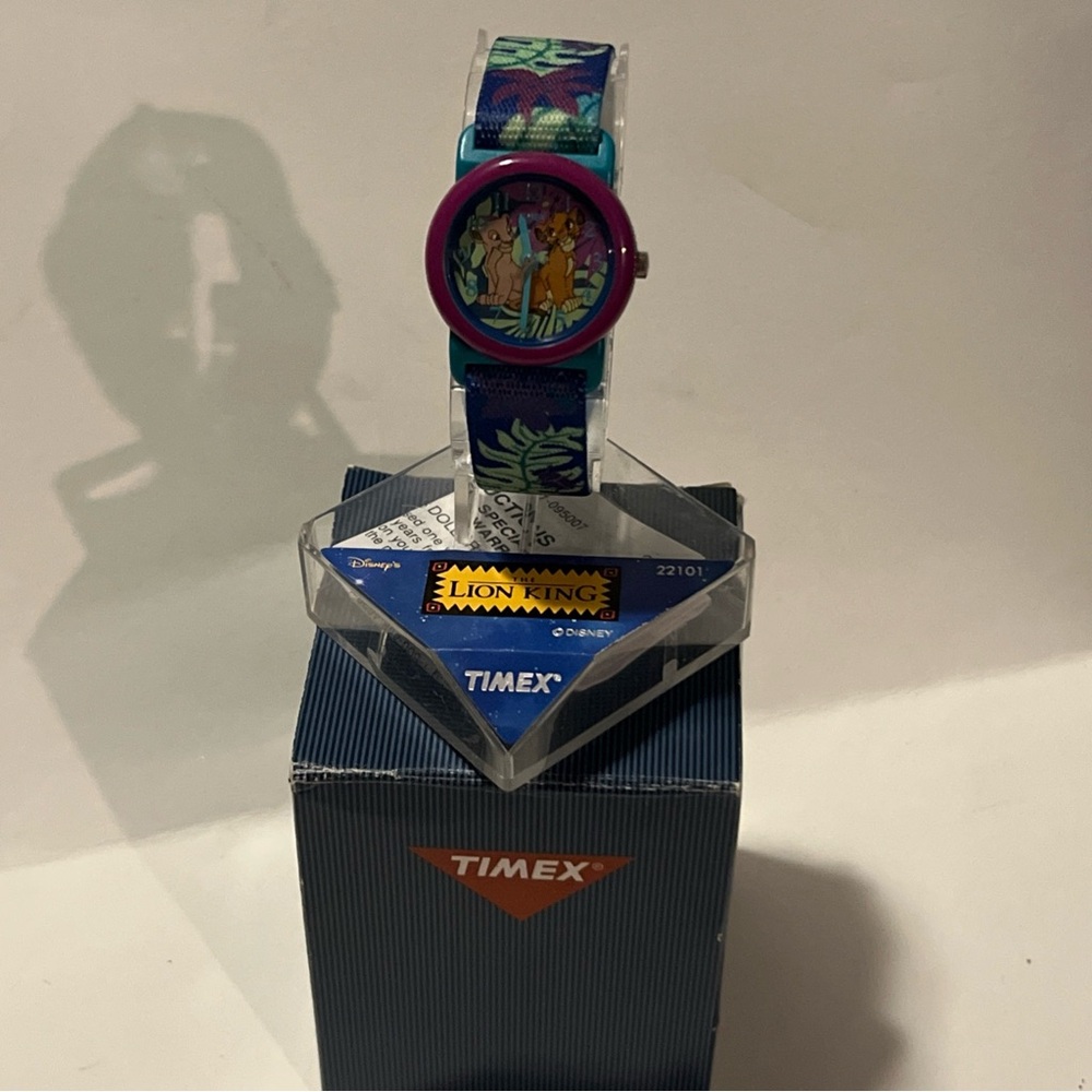 Vintage 90s Timex Disney Watch LION KING Simba & Nala  ~Analog~New In Box - Picture 2 of 8